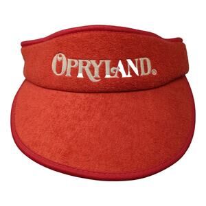 Opryland Golf Sun Visor Cap Red One Size Stretchable Outdoor Vintage